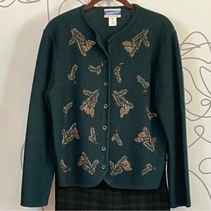 Pendleton- Dark Green 100% Wool Sweater size M